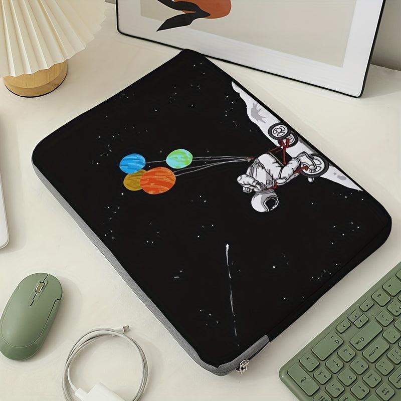 Soft Laptop Bag Cover Tablet Sleeve Bottom Bicycle Astronaut Zipper