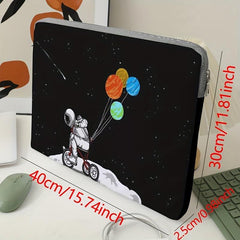 Soft Laptop Bag Cover Tablet Sleeve Bottom Bicycle Astronaut Zipper