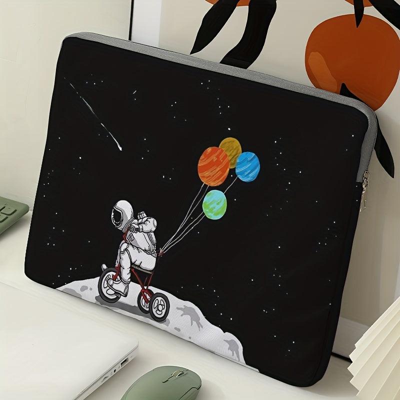 Soft Laptop Bag Cover Tablet Sleeve Bottom Bicycle Astronaut Zipper