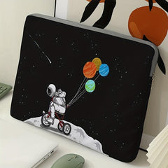 Soft Laptop Bag Cover Tablet Sleeve Bottom Bicycle Astronaut Zipper