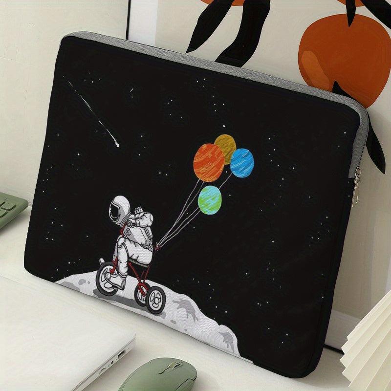 Soft Laptop Bag Cover Tablet Sleeve Bottom Bicycle Astronaut Zipper