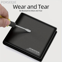Men's Business Slim Wallet Card Slots PU Leather Wallet