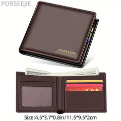 Men's Business Slim Wallet Card Slots PU Leather Wallet