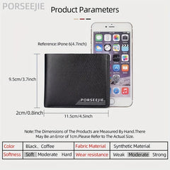 Men's Business Slim Wallet Card Slots PU Leather Wallet