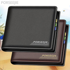 Men's Business Slim Wallet Card Slots PU Leather Wallet