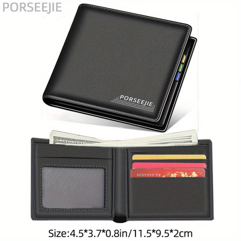 Men's Business Slim Wallet Card Slots PU Leather Wallet