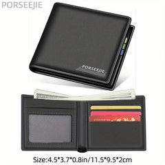 Men's Business Slim Wallet Card Slots PU Leather Wallet