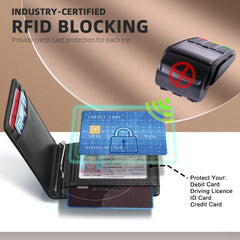 Men's Slim RFID Blocking Wallet Money Clip Bifold Leather Credit Card Holder