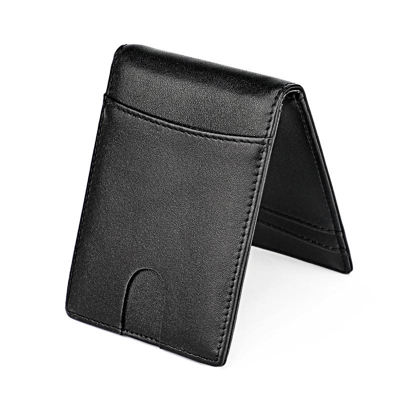 Men's Slim RFID Blocking Wallet Money Clip Bifold Leather Credit Card Holder