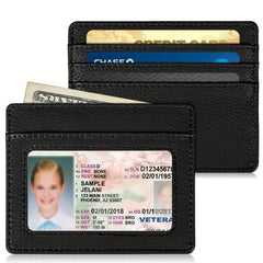 Front Pocket Wallet RFID Blocking Credit Card Holder With ID Window