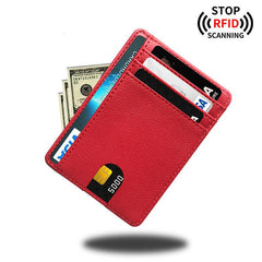 RFID Blocking Leather Card Holder Credit Card Case