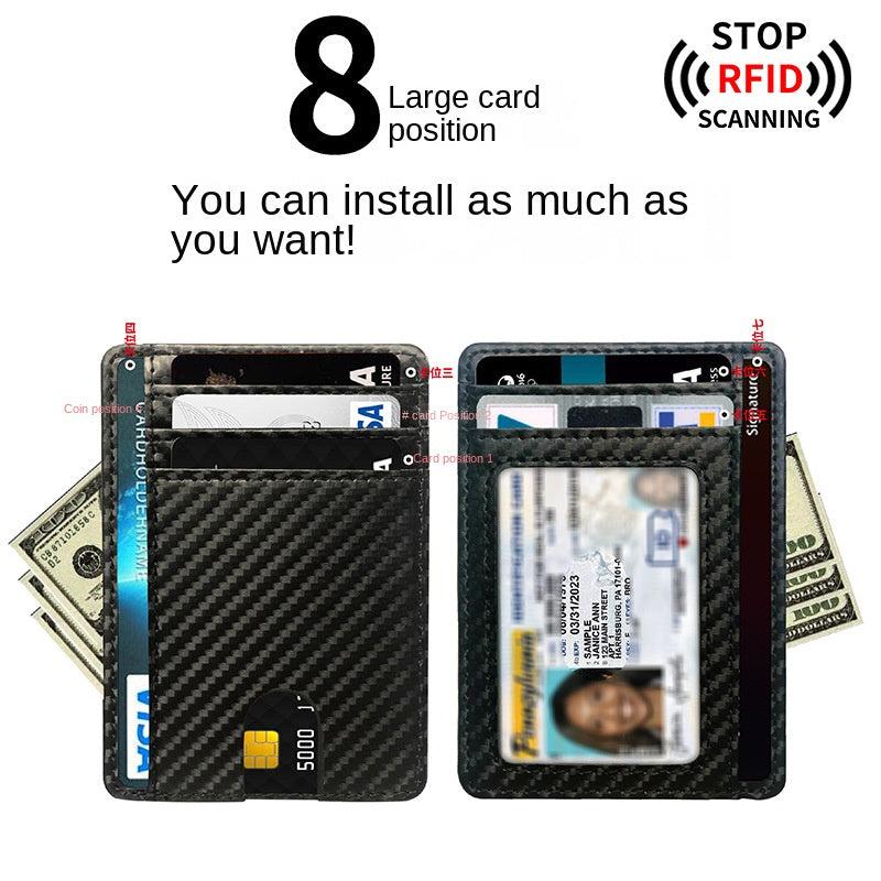 RFID Blocking Leather Card Holder Credit Card Case