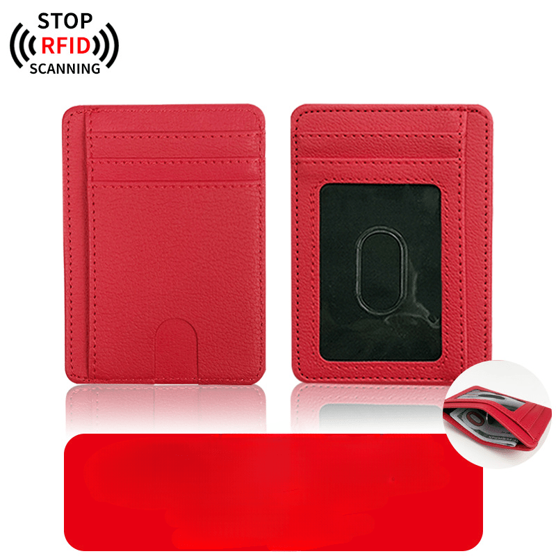 RFID Blocking Leather Card Holder Credit Card Case