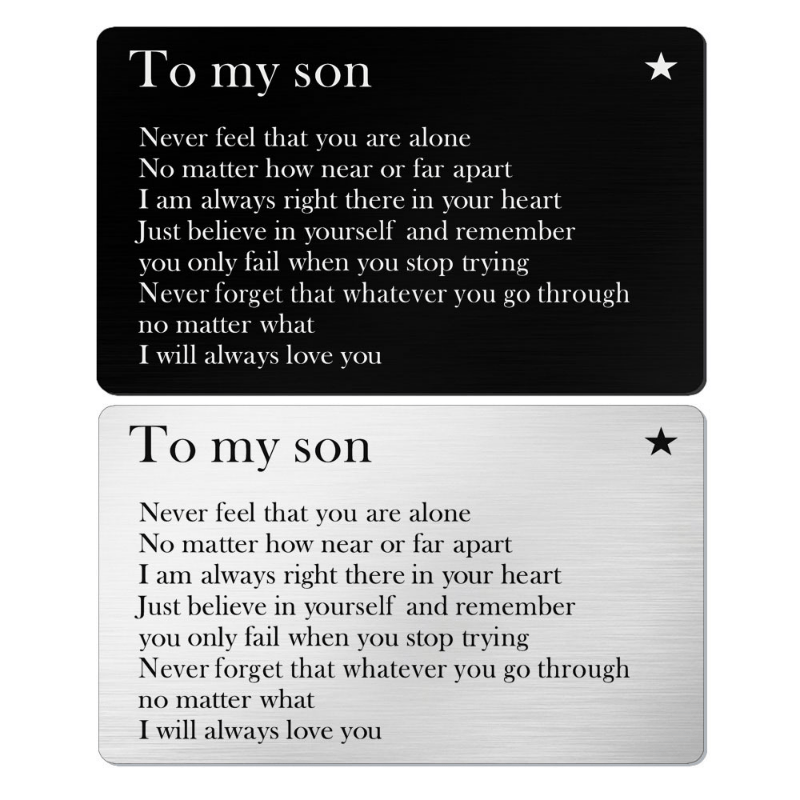 Metal Lettering Discourse Wallet Insert Card Gift for Son