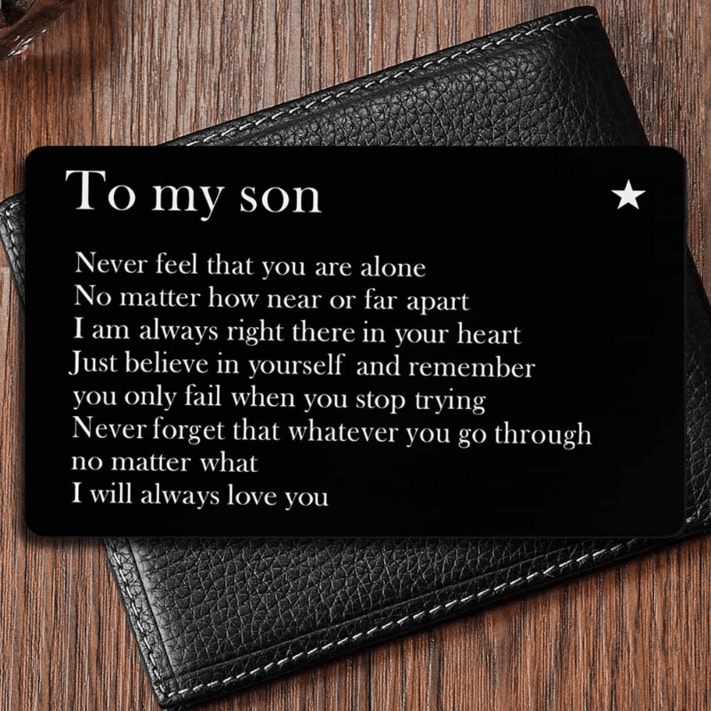 Metal Lettering Discourse Wallet Insert Card Gift for Son