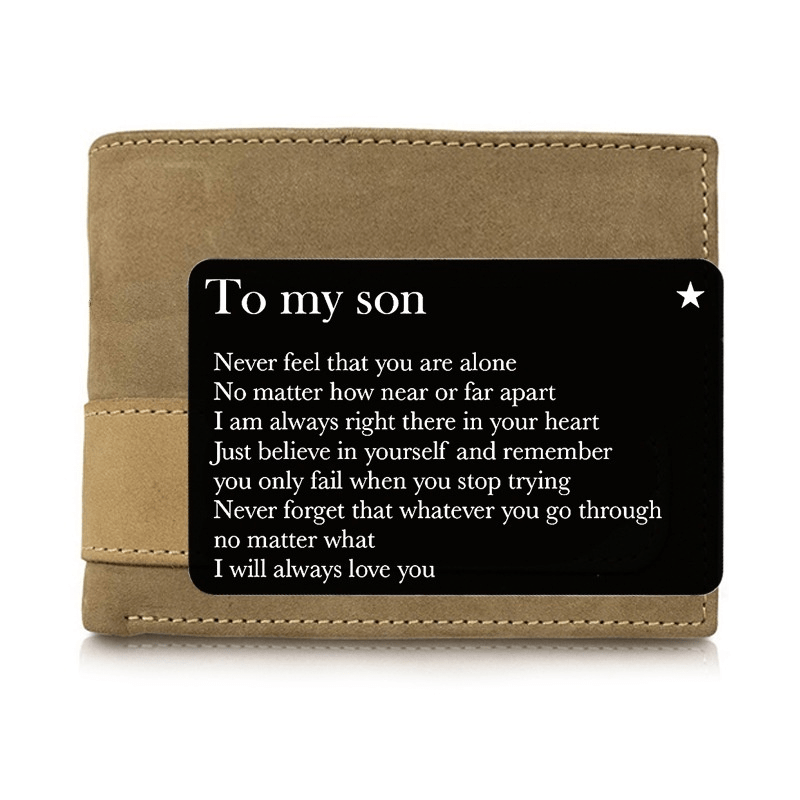 Metal Lettering Discourse Wallet Insert Card Gift for Son