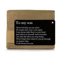 Metal Lettering Discourse Wallet Insert Card Gift for Son
