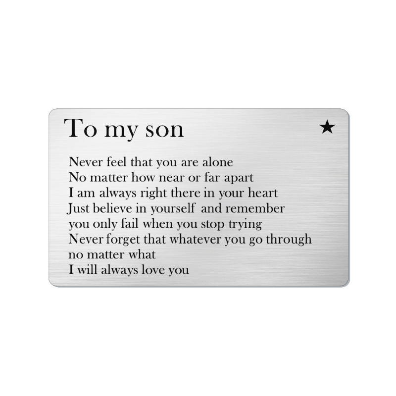 Metal Lettering Discourse Wallet Insert Card Gift for Son
