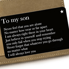 Metal Lettering Discourse Wallet Insert Card Gift for Son