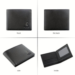 Men's Soft Leather Wallet with Zippered Coin Bifold Card Holder