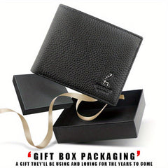 Men's Soft Leather Wallet with Zippered Coin Bifold Card Holder