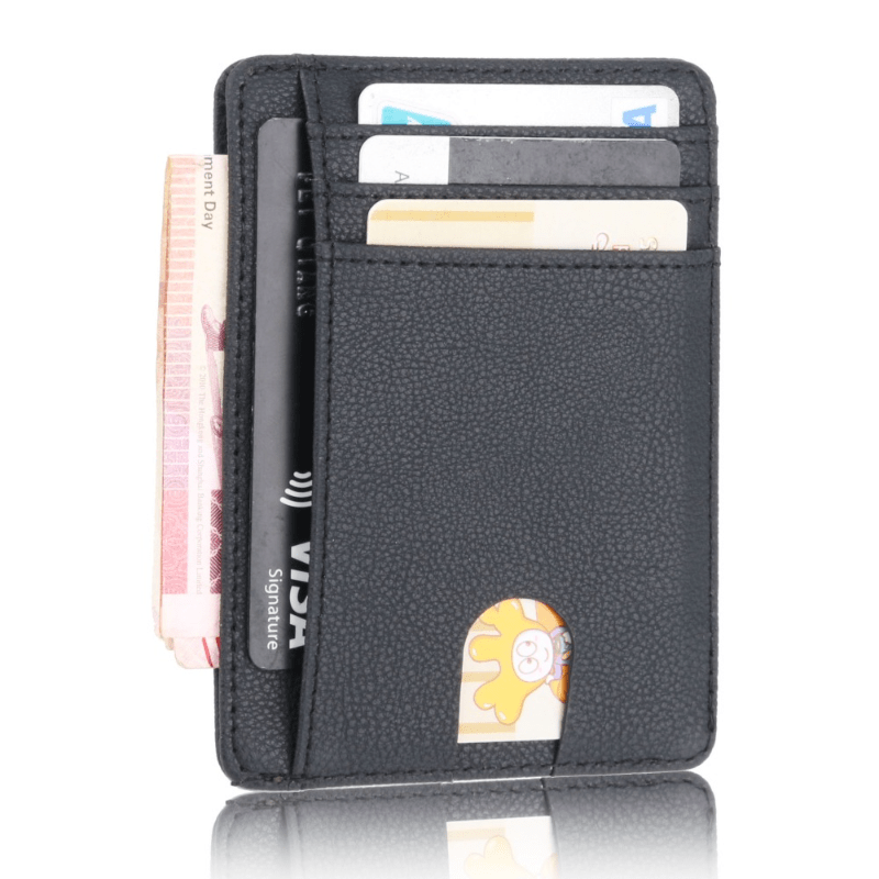Leather Card Holder Credit Card Case Money Clip