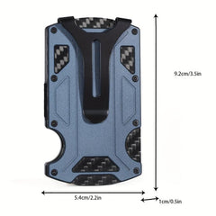 Carbon Fiber RFID Blocking Wallet Money Clip For Men