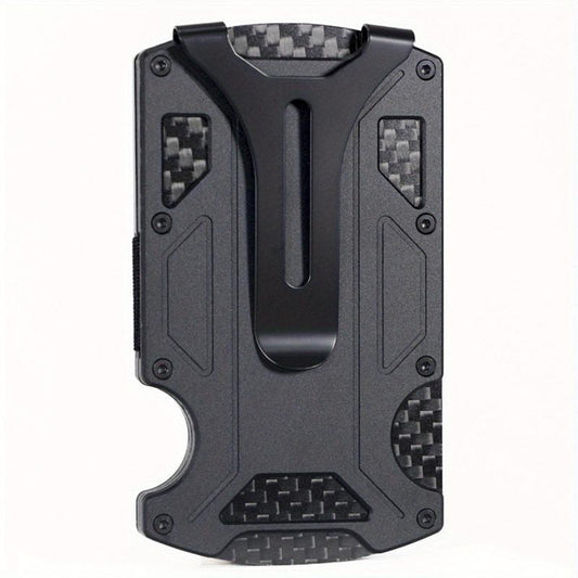 Carbon Fiber RFID Blocking Wallet Money Clip For Men