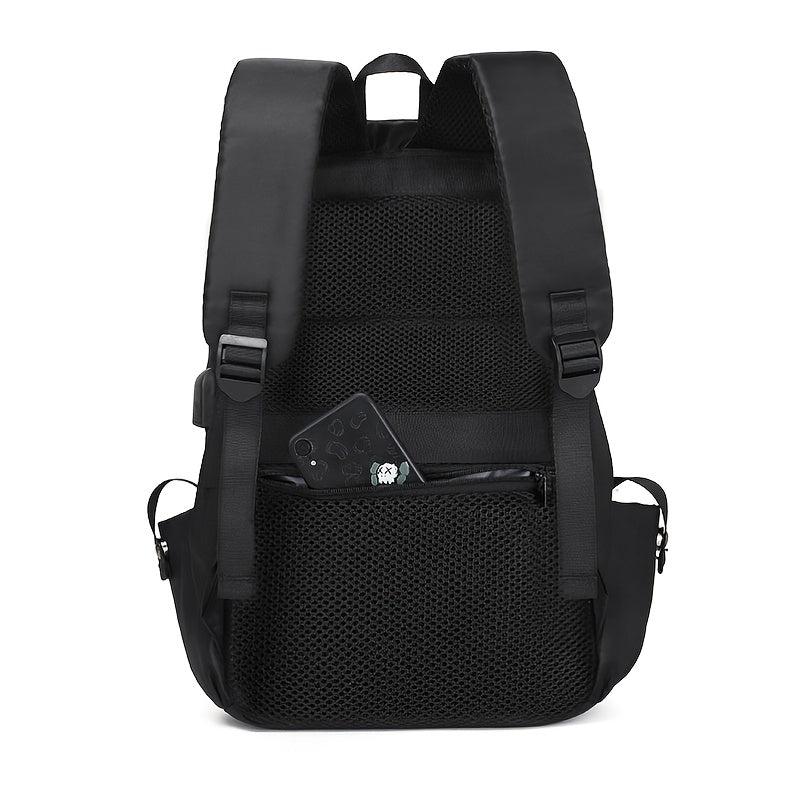 Men's Waterproof Printing School Bag USB Anti theft Travel Computer Bag
