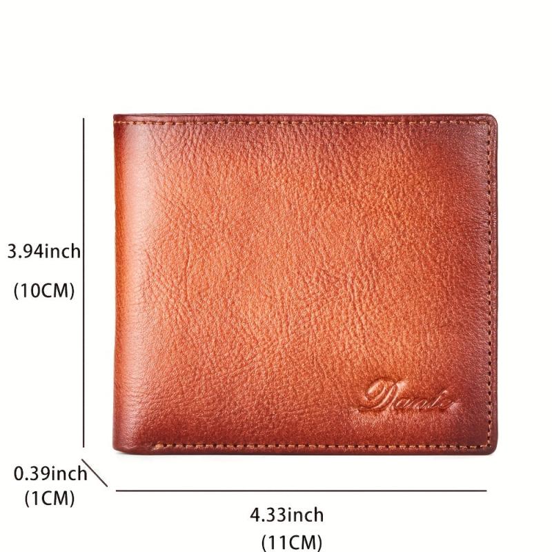 Retro Men's Leather Wallet RFID Blocking 10 Card Slots 2 Windows 2 Cash Slots