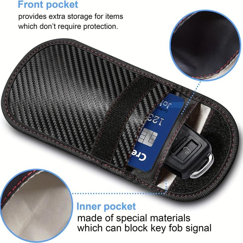 2pcs Faraday Case RFID Blocking Key Bag Large Size