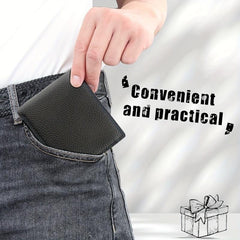 Men's Leather Short Wallet Soft Leather Wallet Top Layer Cowhide Business Wallet