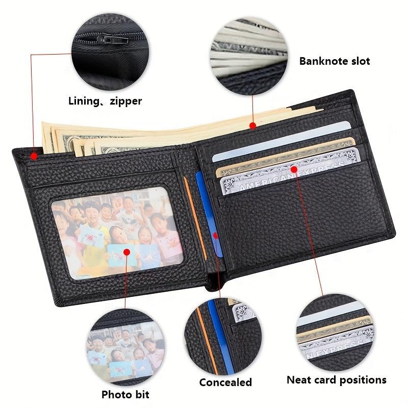 Men's Leather Short Wallet Soft Leather Wallet Top Layer Cowhide Business Wallet