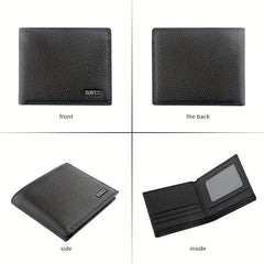 Men's Leather Short Wallet Soft Leather Wallet Top Layer Cowhide Business Wallet