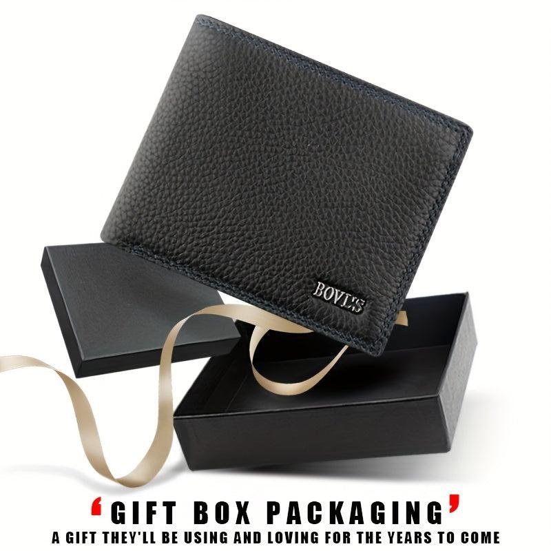 Men's Leather Short Wallet Soft Leather Wallet Top Layer Cowhide Business Wallet