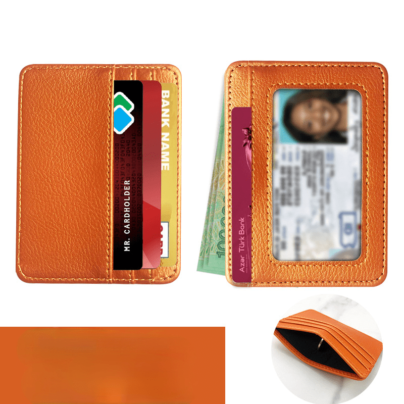 Leather Card Holder Slim Front Pocket Wallet ID Credit Card Holder