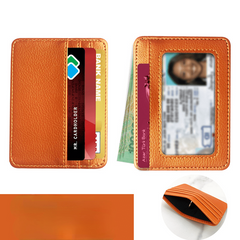 Leather Card Holder Slim Front Pocket Wallet ID Credit Card Holder