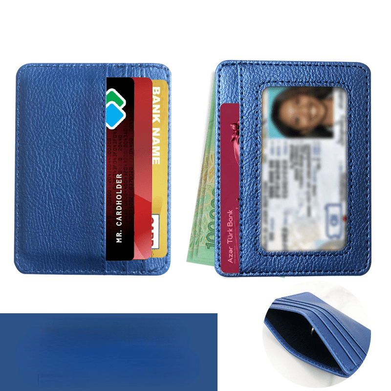 Leather Card Holder Slim Front Pocket Wallet ID Credit Card Holder