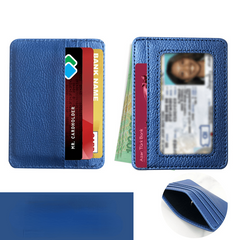 Leather Card Holder Slim Front Pocket Wallet ID Credit Card Holder