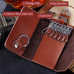 Men's Leather Key Case Card Holder Multifunctional