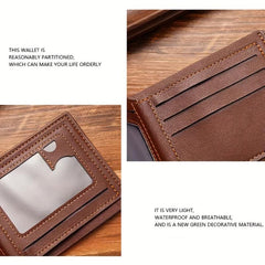 Men's Soft PU Leather Short Wallet with Card Slots