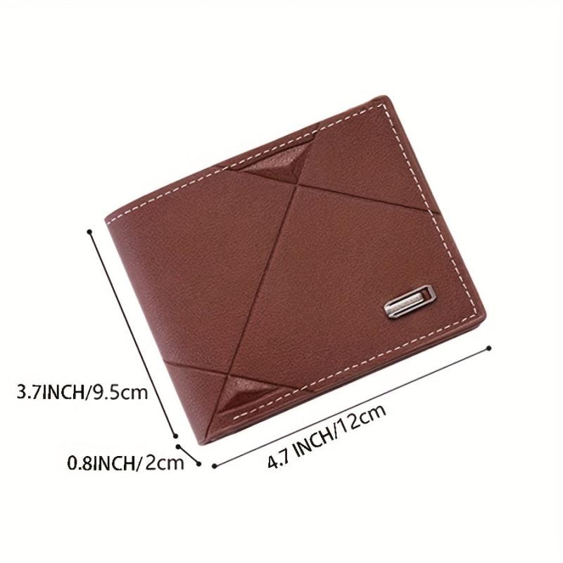 Men's Soft PU Leather Short Wallet with Card Slots