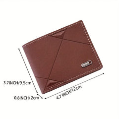 Men's Soft PU Leather Short Wallet with Card Slots
