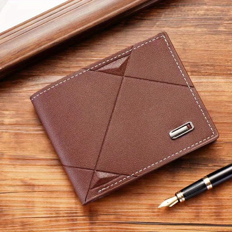 Men's Soft PU Leather Short Wallet with Card Slots