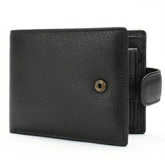 Men's Leather Wallet Money Clip Anti Theft Hasp Soft Leather Wallet Coin Purse