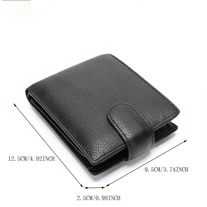 Men's Leather Wallet Money Clip Anti Theft Hasp Soft Leather Wallet Coin Purse
