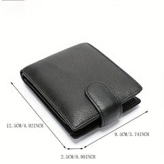 Men's Leather Wallet Money Clip Anti Theft Hasp Soft Leather Wallet Coin Purse