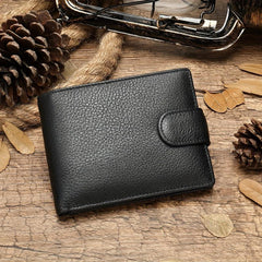 Men's Leather Wallet Money Clip Anti Theft Hasp Soft Leather Wallet Coin Purse