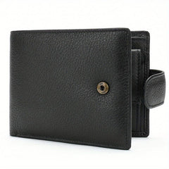 Men's Leather Wallet Money Clip Anti Theft Hasp Soft Leather Wallet Coin Purse
