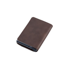 RFID Blocking Aluminum Pop Up Wallet with Leather Pocket
